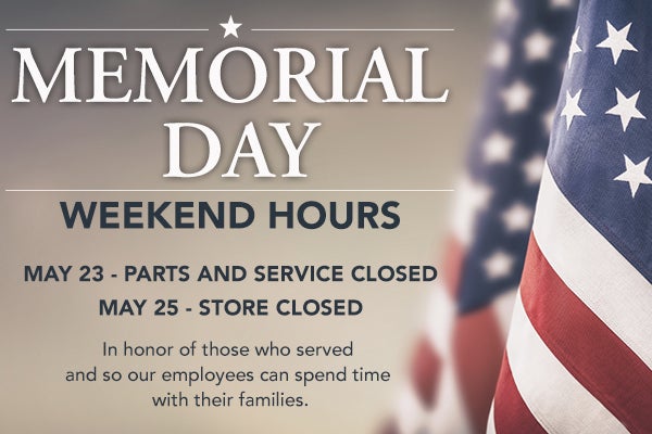 Memorial Day Hours